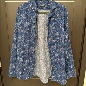 Express Blue Floral Dress Shirt